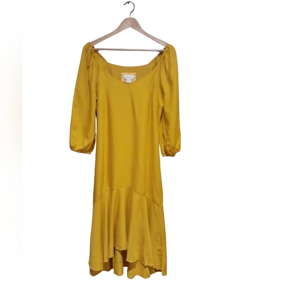 Maeve (Anthropologie) Women's Size 8 Artemis Lucienne Midi Dress in Yellow - Picture 5 of 11